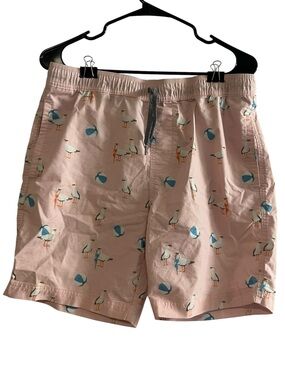 Trinity Collective Men's Seagull Print Swim Shorts Small Pink